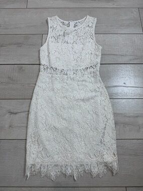 Lulus White Lace Sheath Dress – Size Small – Elegant / Bridal / Shower
